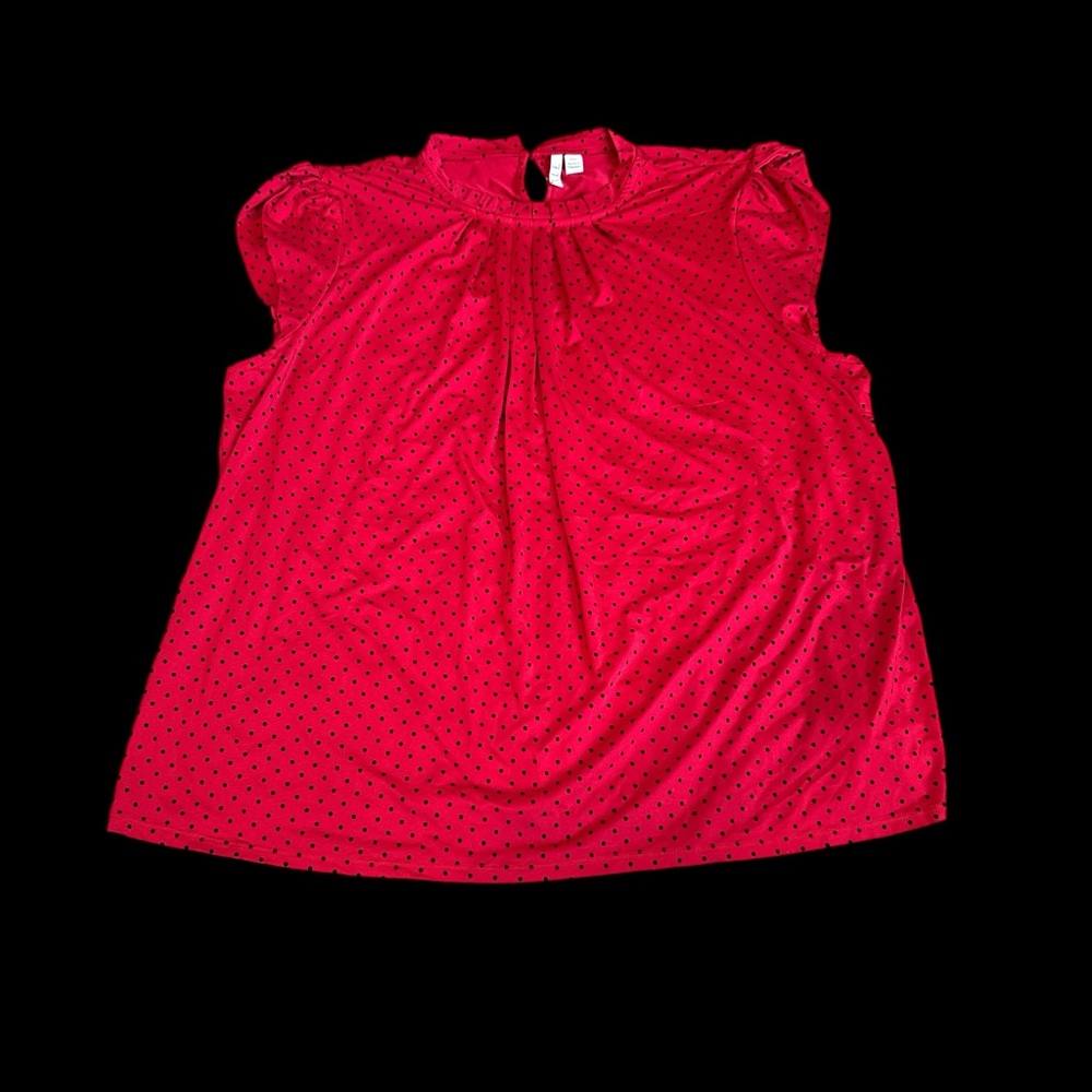 Red Polka Dot Blouse (XXL) Elle NEW